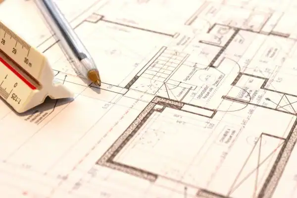 Image of architect Armthorpe drawings